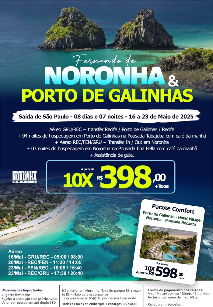 Fernando de Noronha e Porto de Galinhas